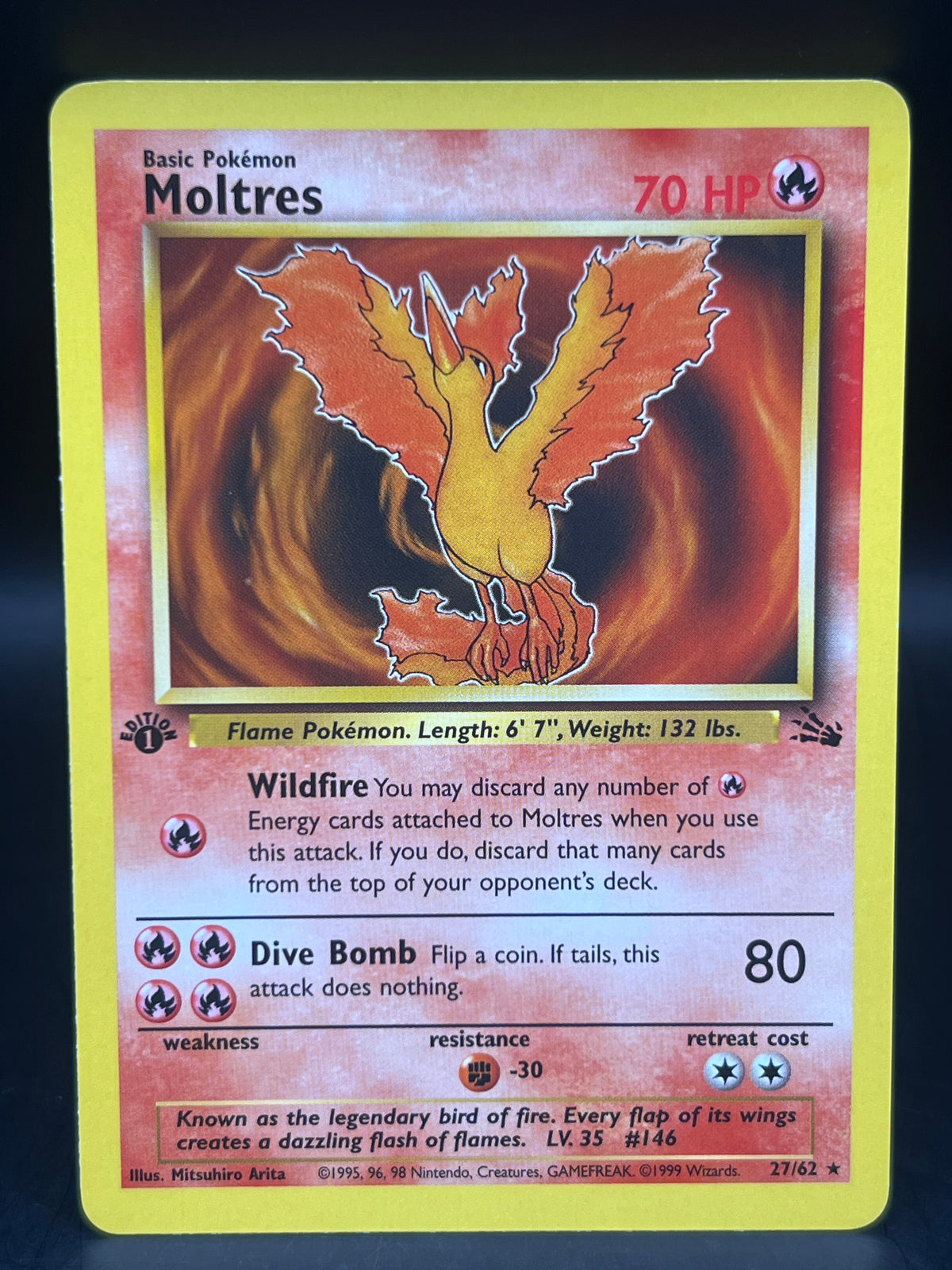 Moltres 1ST Edition Non Holo 27/62 Fossil