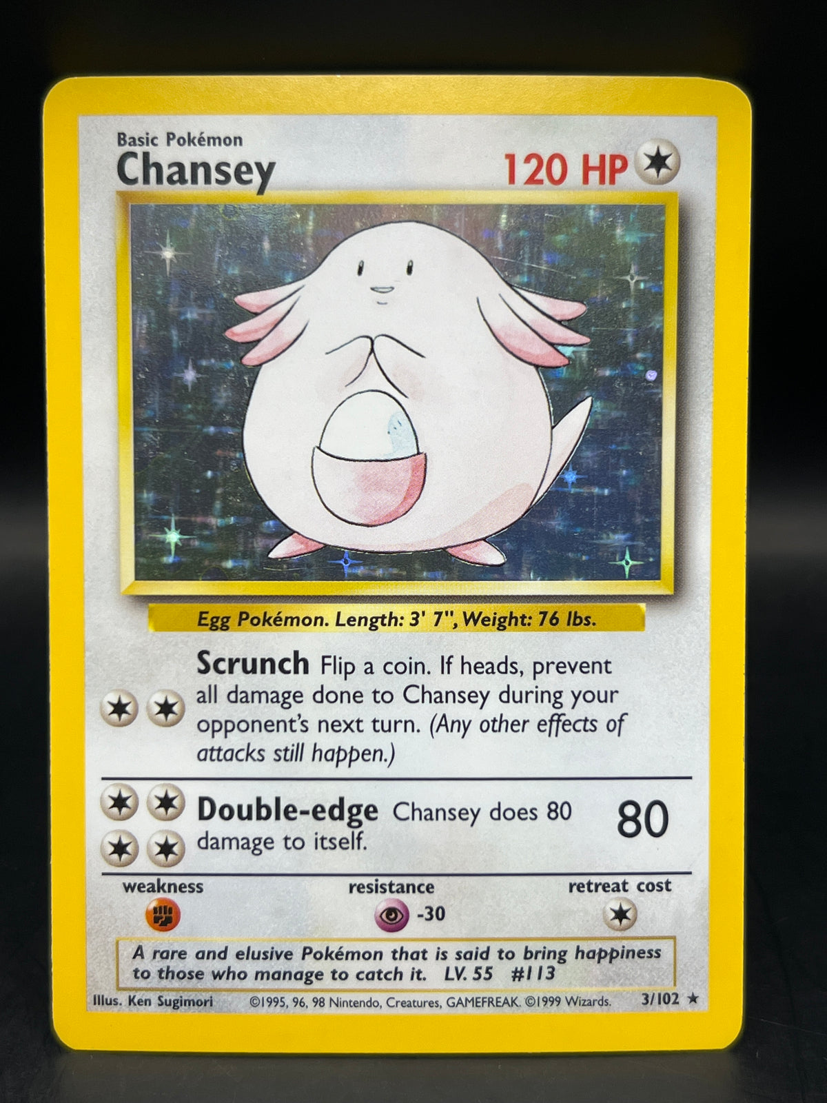 Chansey Holo 3/102 Base Set Unlimited