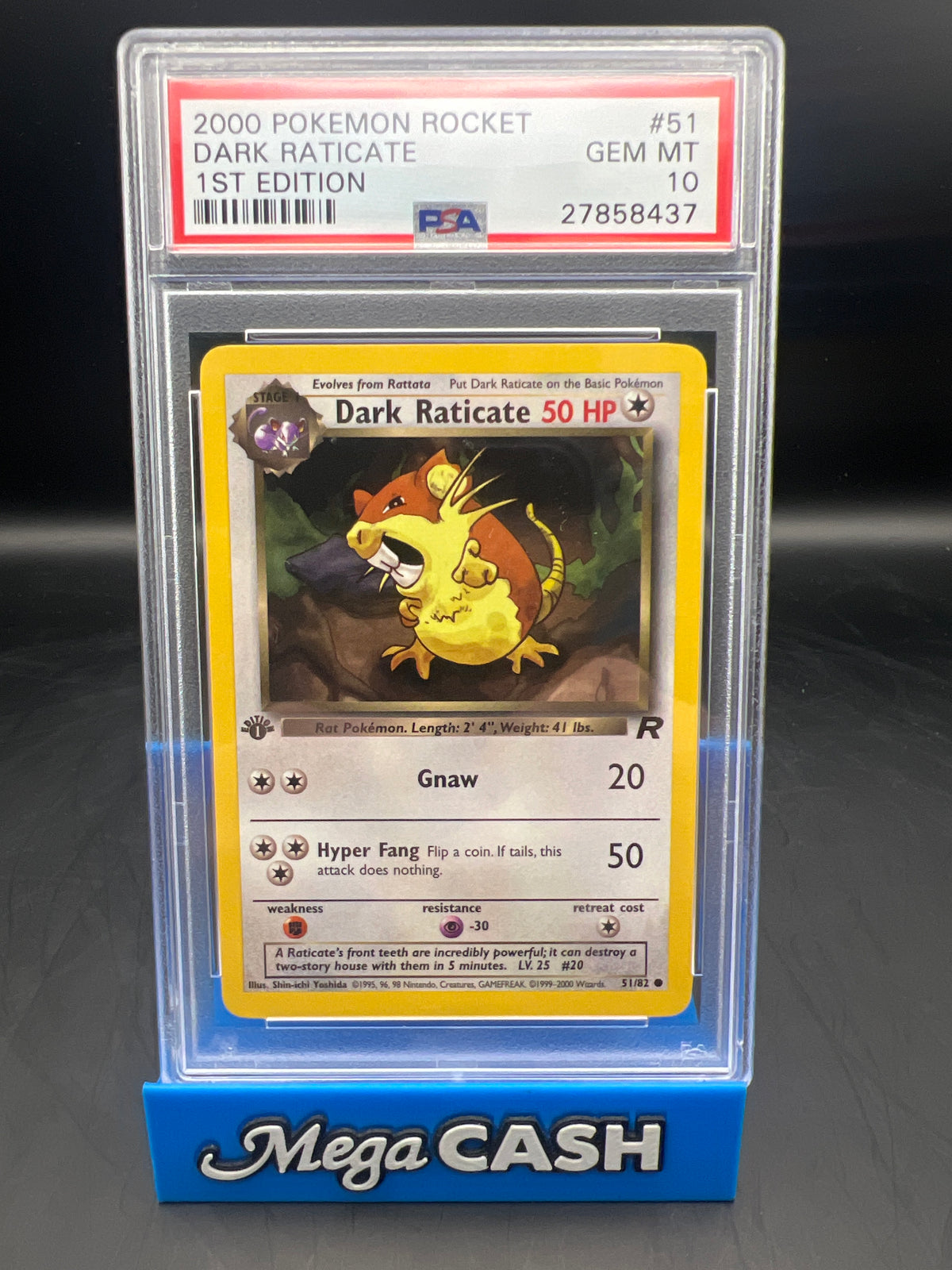 PSA 10 1ST ED DARK RATICATE 51/82