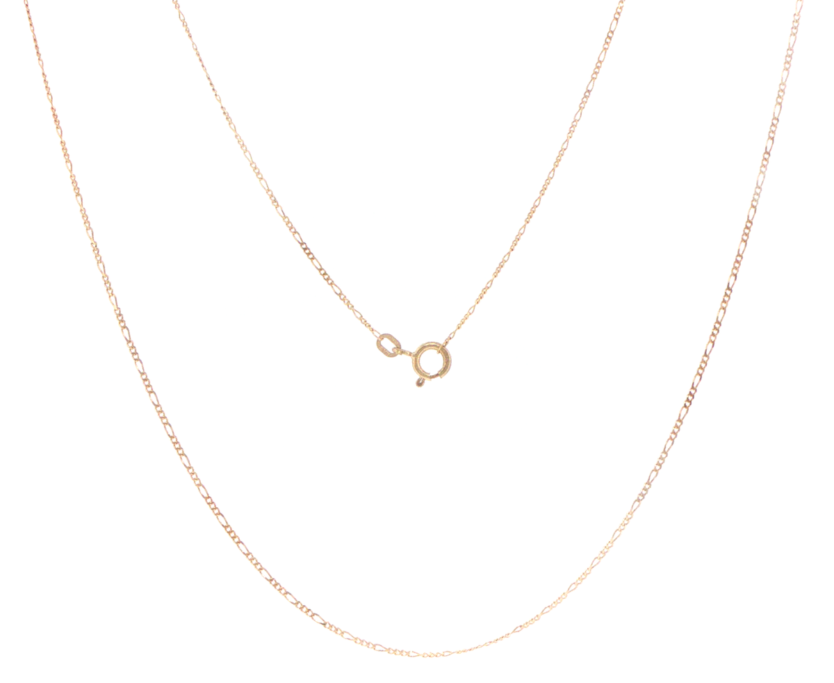 9ct Yellow Gold Delicate Figaro 3:1 Chain Necklace