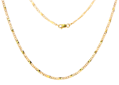 18ct Yellow Gold Alternating Fancy Link Chain Necklace