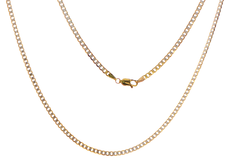 9ct Yellow Gold Two-Tone Curb Link Chain Necklace