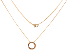 9ct Yellow Gold Diamond Open Circle Pendant Necklace
