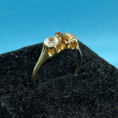 Ladies 14ct Solid Gold CZ Ring Size P/ 16-56