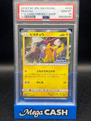 PSA 10 Pikachu 249/SM-P Pokemon Card Friendly Shop Promo Japanese