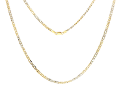 18ct Yellow Gold Two-Tone Intricate Fancy Link Chain