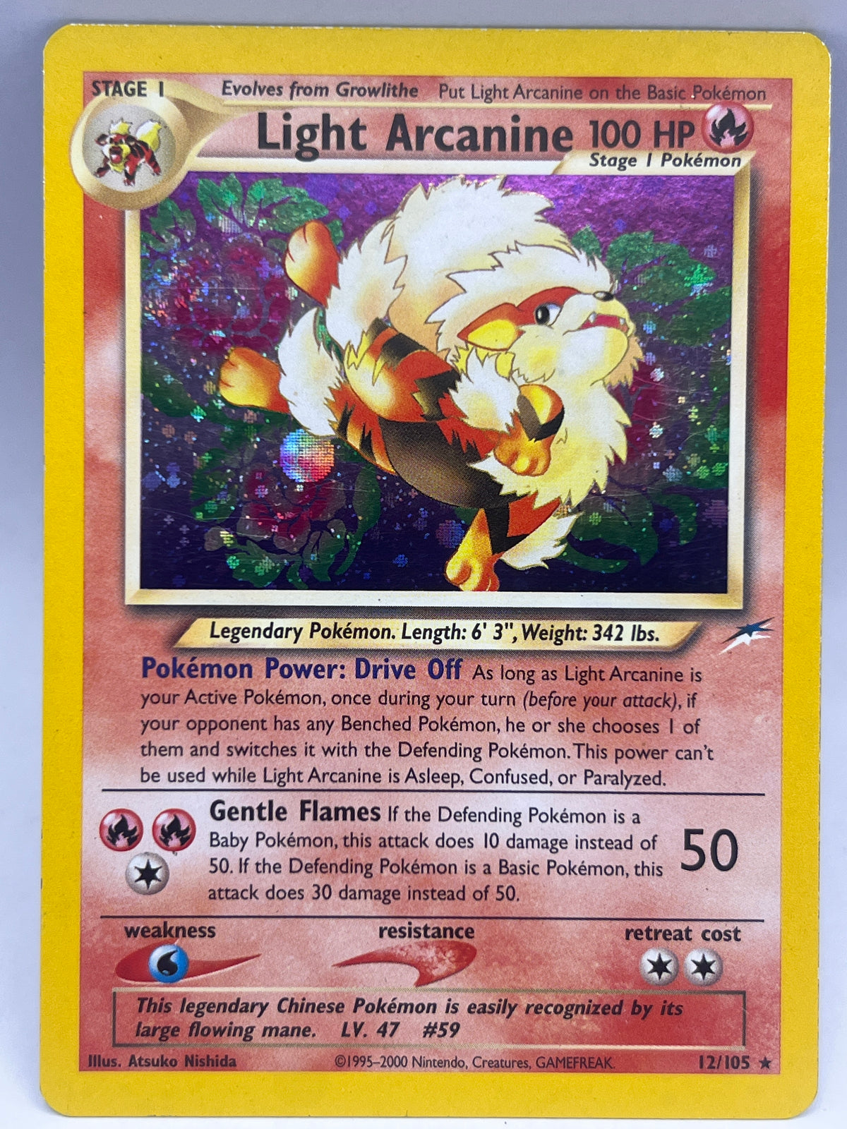Pokemon - Light Arcanine 12/105 Holo Neo Destiny