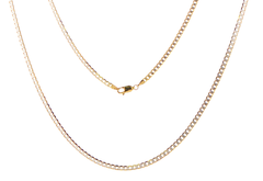 9ct Yellow Gold Two-Tone Curb Link Chain Necklace