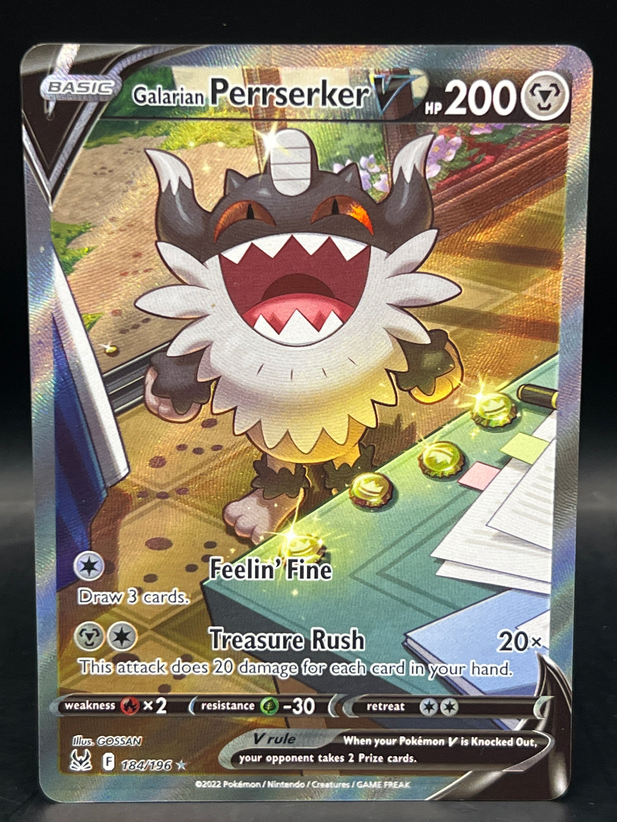 Galarian Perrserker V 184/196 Lost Origin