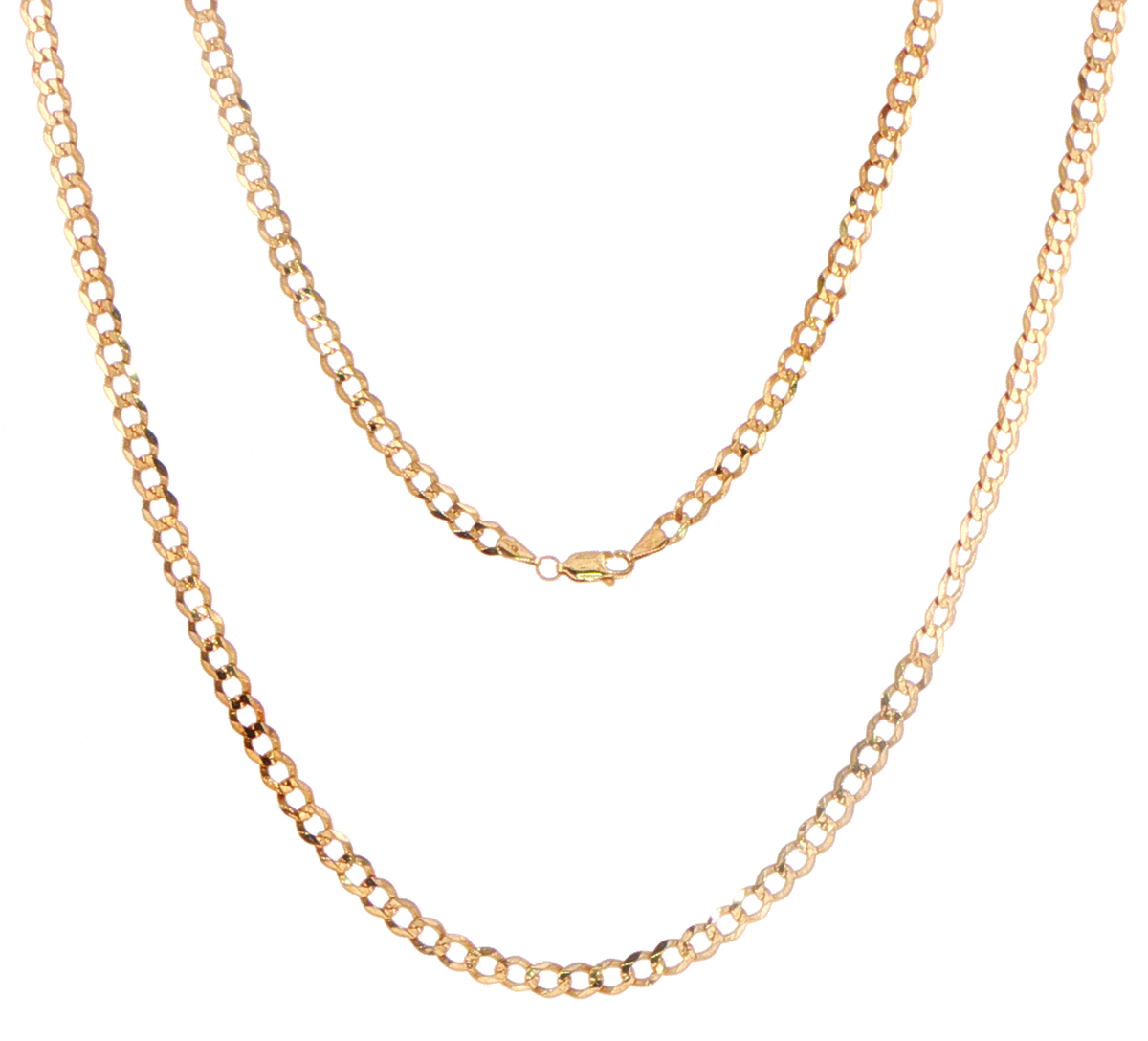 9ct Yellow Gold Flat Curb Link Chain Necklace