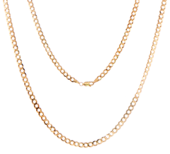 9ct Yellow Gold Flat Curb Link Chain Necklace