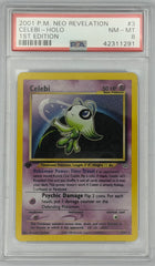 Pokemon PSA 8 Celebi 3/64 1st Edition Holo Neo Revelation