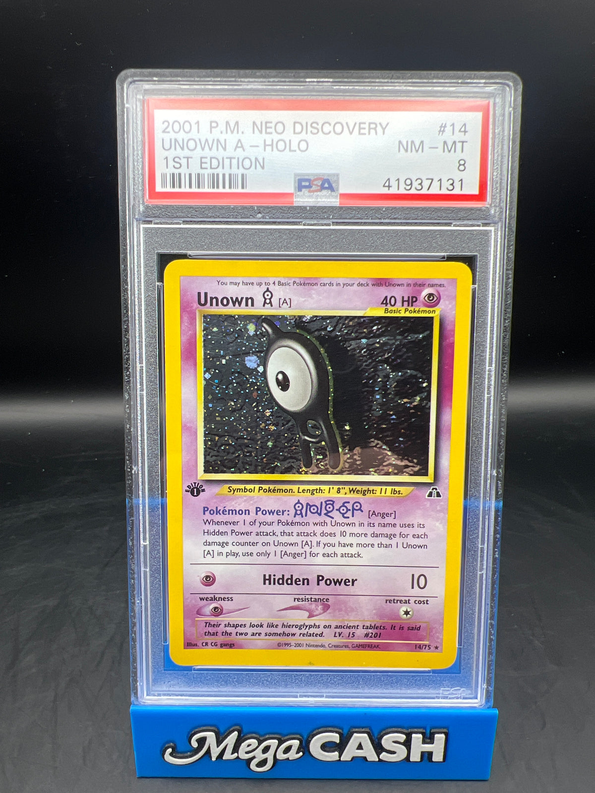 PSA 8 UNOWN A 1ST EDITION HOLO