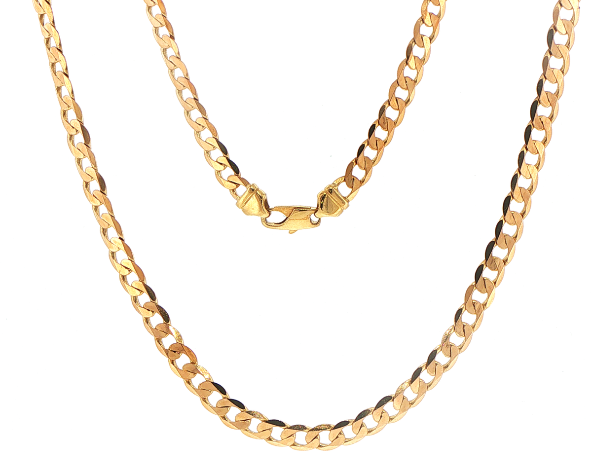 9ct Yellow Gold Classic Cuban Chain Necklace