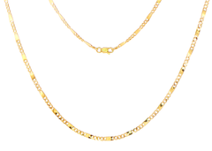 18ct Yellow Gold Alternating Fancy Link Chain Necklace