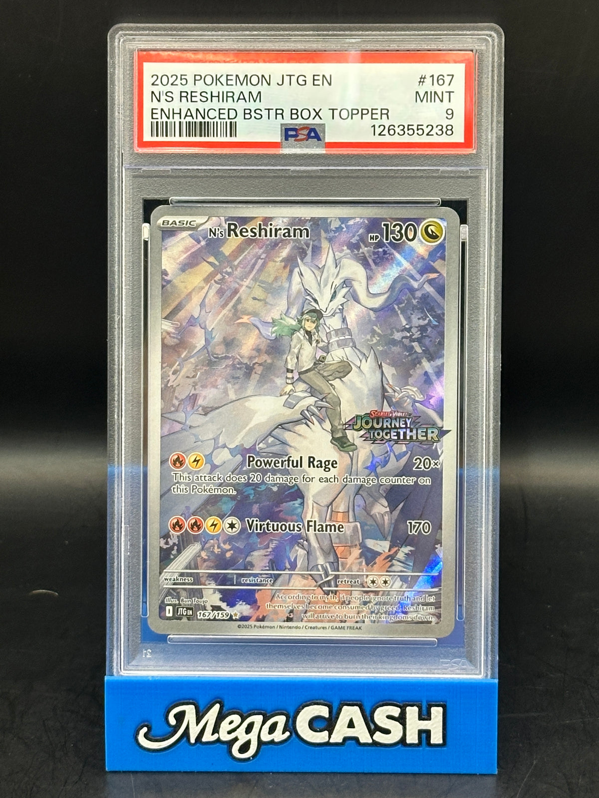 PSA 9 N’s Reshiram - Journey Together Box Topper - 167/159