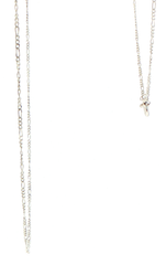 9ct White Gold Fine Figaro 3:1 Chain Necklace
