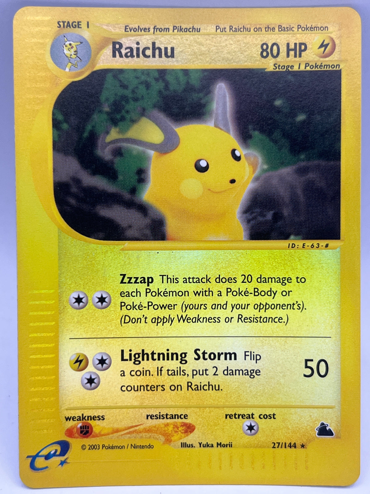 Pokémon - Raichu 27/144 Rev Holo Skyridge