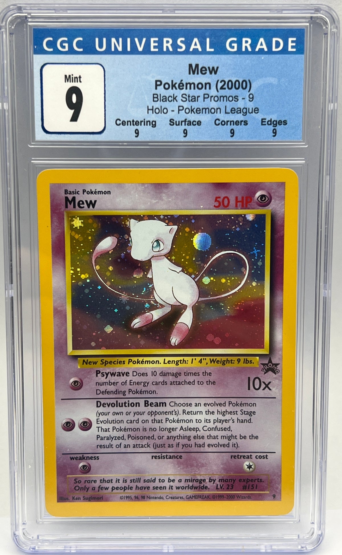 Pokémon- Mew Holo #9 Black Star Promo CGC 9