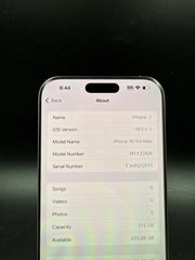 iPhone 16 Pro Max 512GB A3296 - Unlocked