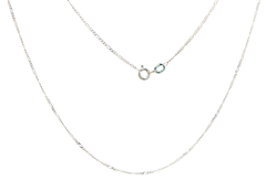 9ct White Gold Fine Figaro 3:1 Chain Necklace