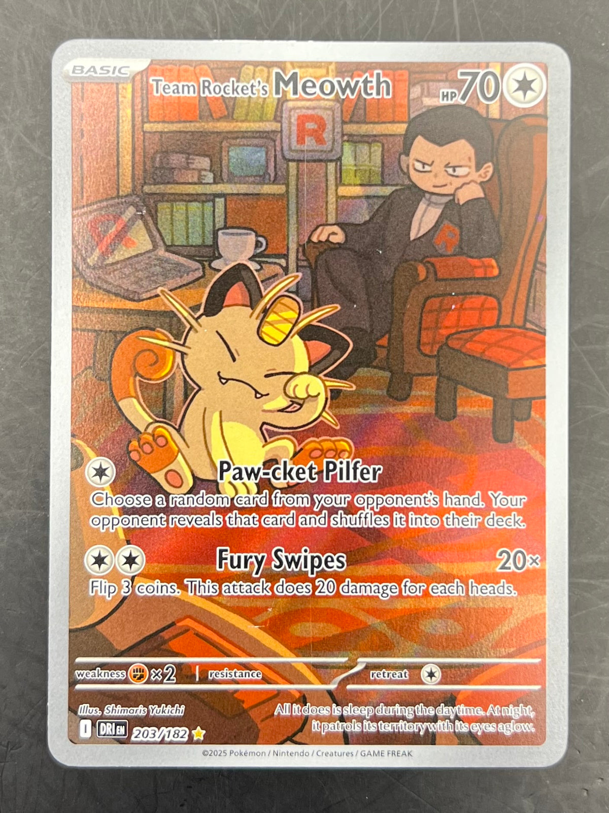 Team Rocket’s Meowth Illustration Rare - Destined Rivals
