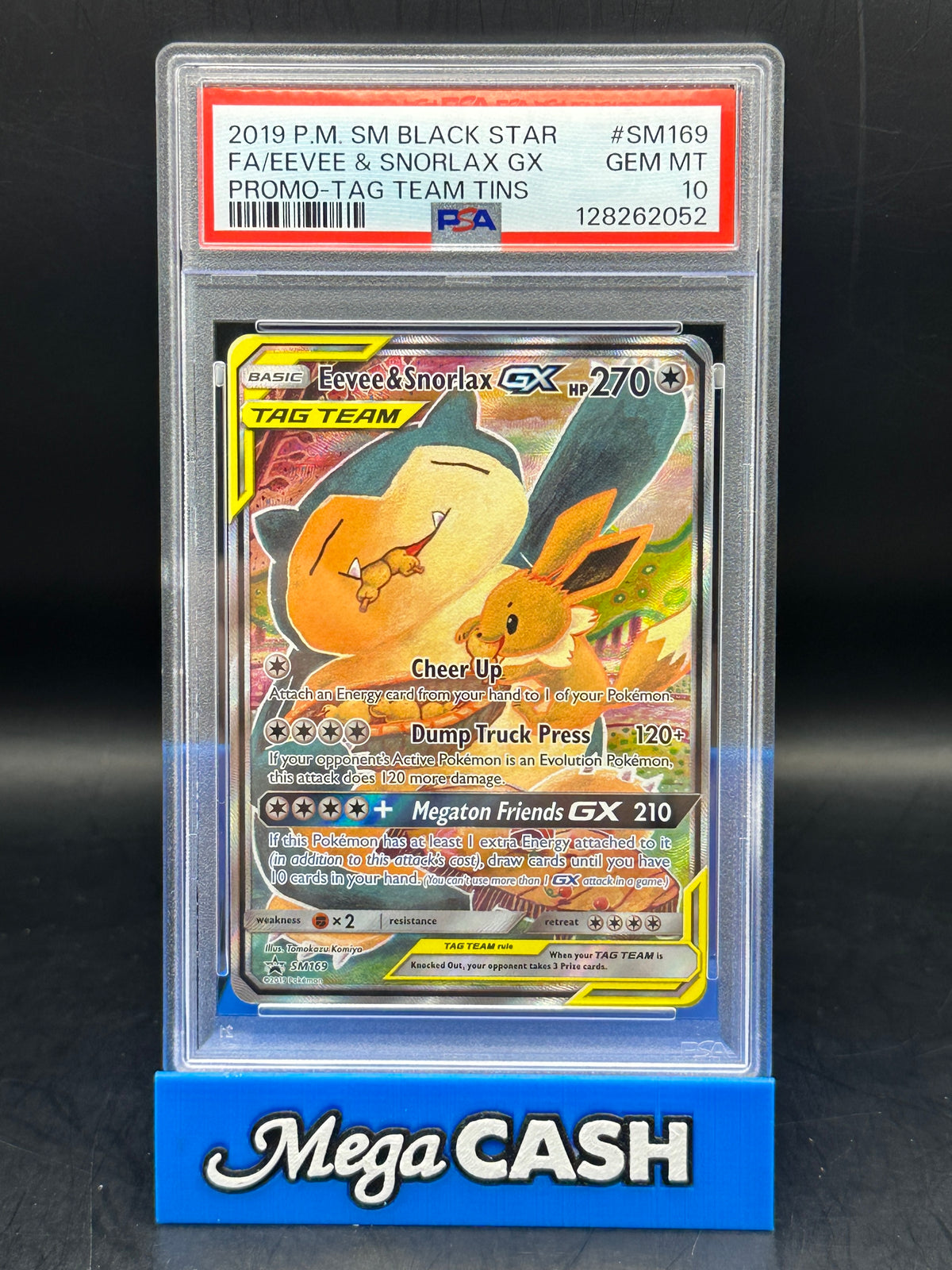 PSA 10 Eevee & Snorlax GX - Black Star Promo - SM169