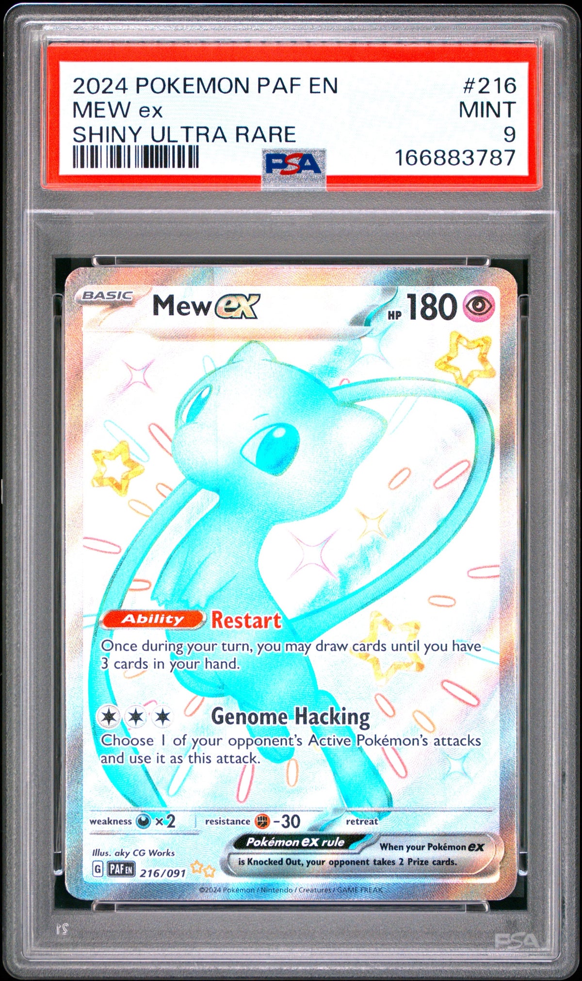 Pokemon - Mew EX - 216/091 PSA 9 - Paldean Fates