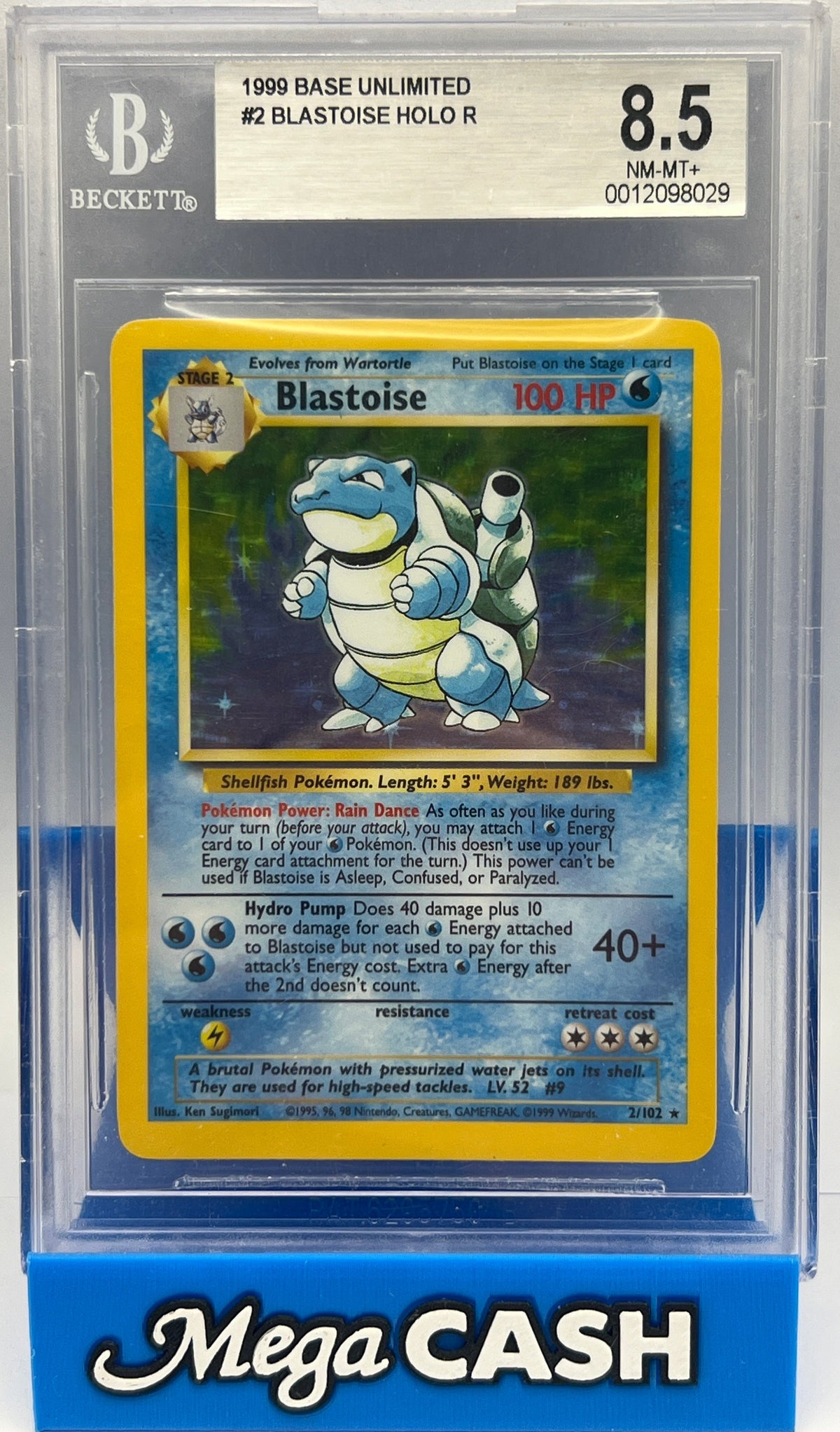 Pokémon - BGS 8.5 Blastoise 2/102 Base Set Unlimited