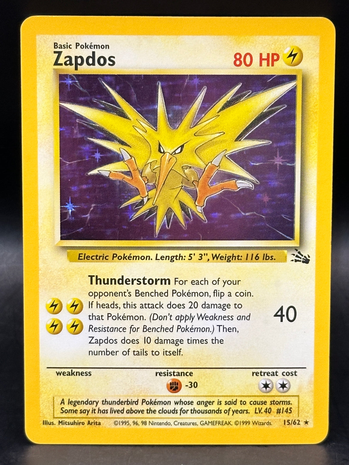Zapdos Holo - Fossil - 15/62