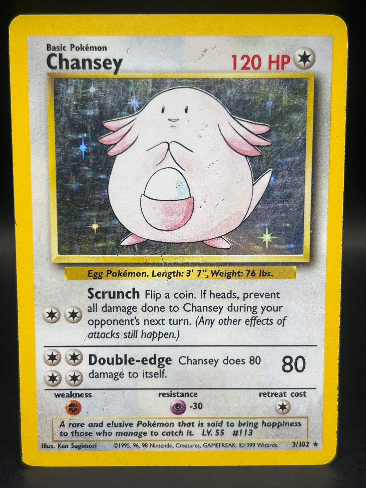 Chansey Holo 3/102 Base Set Unlimited