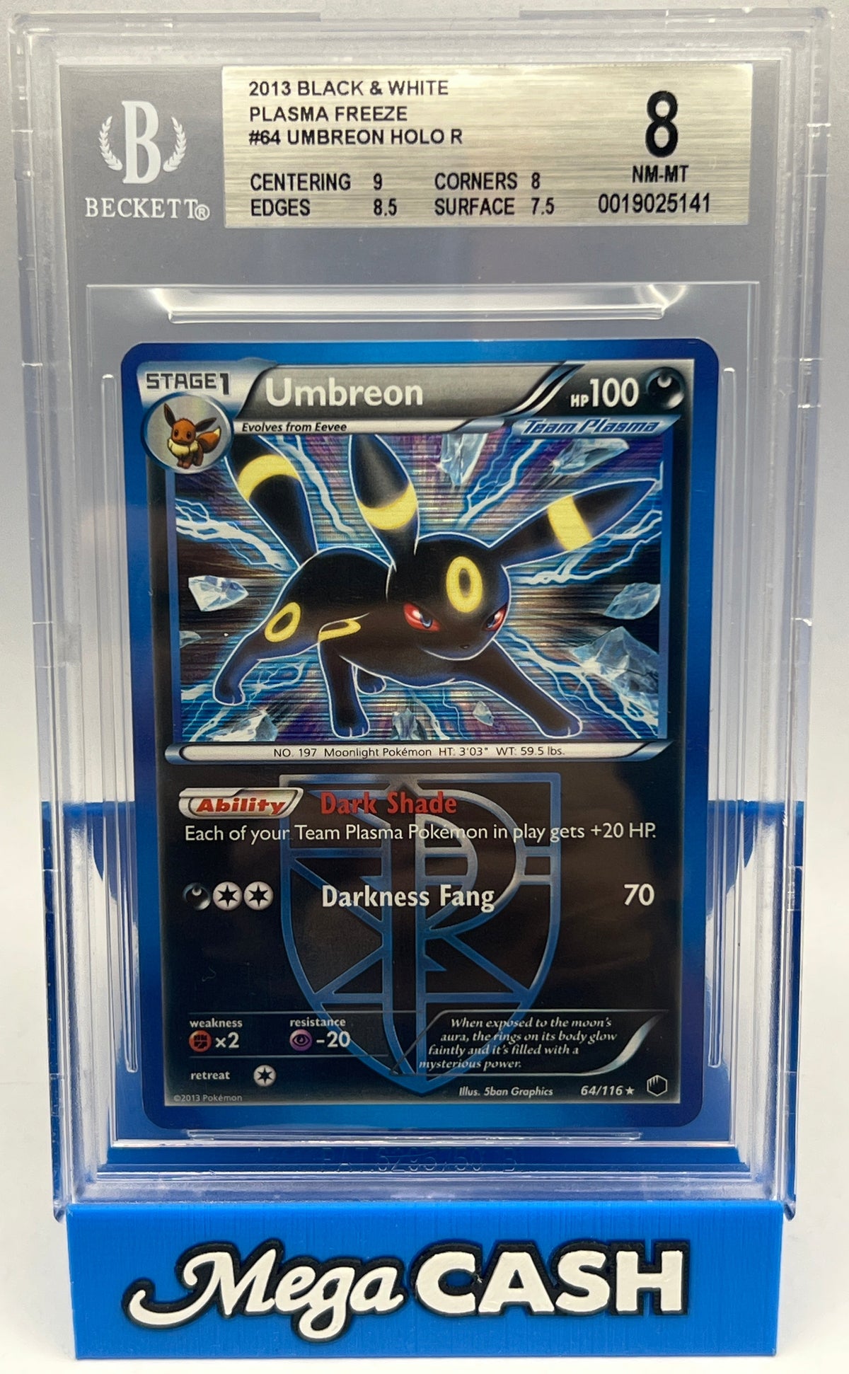 Pokémon - BGS 8 Umbreon 64/116 Holo Plasma Freeze
