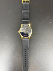 GUESS FASHION PIECE WATCH GOLD CASING WITH BLACK RUBBER BAND - GW0781G4 - IN BOX