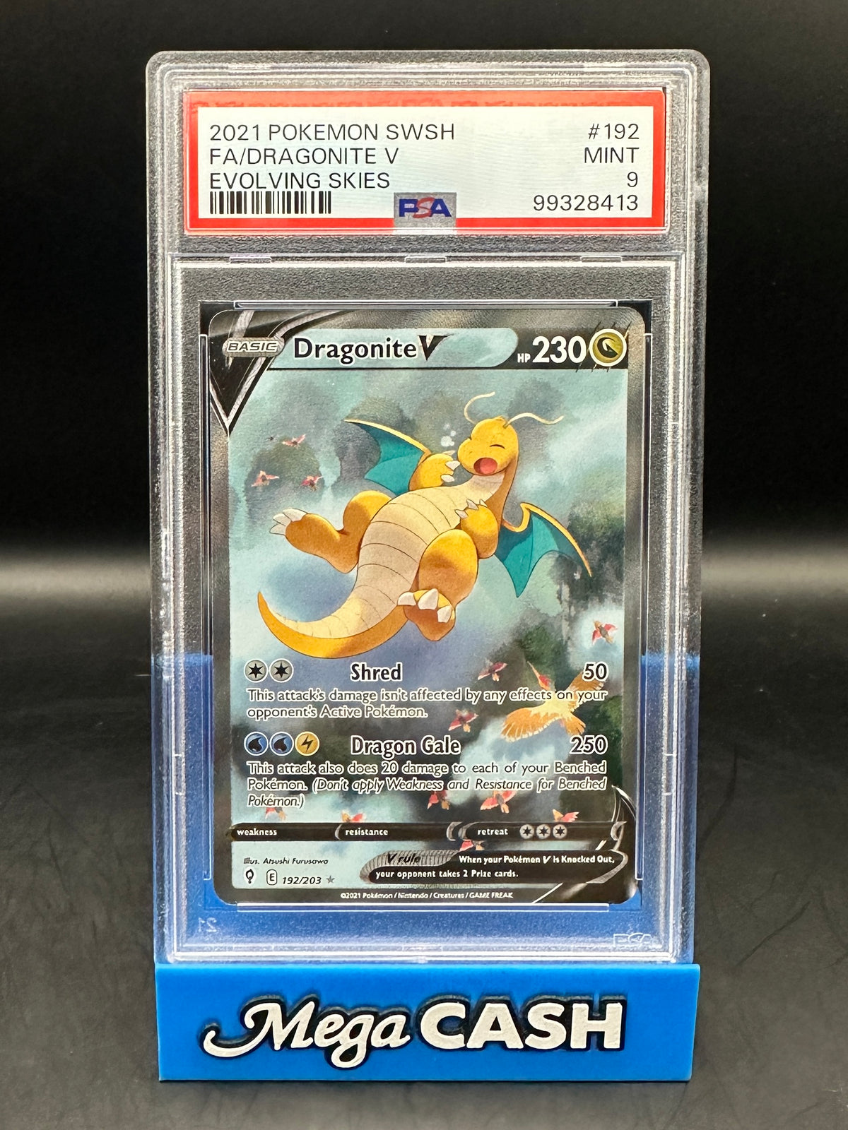 Pokémon Dragonite V Alt Art - Evolving Skies - PSA MINT 9