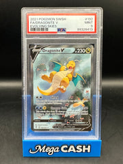 Pokémon Dragonite V Alt Art - Evolving Skies - PSA MINT 9