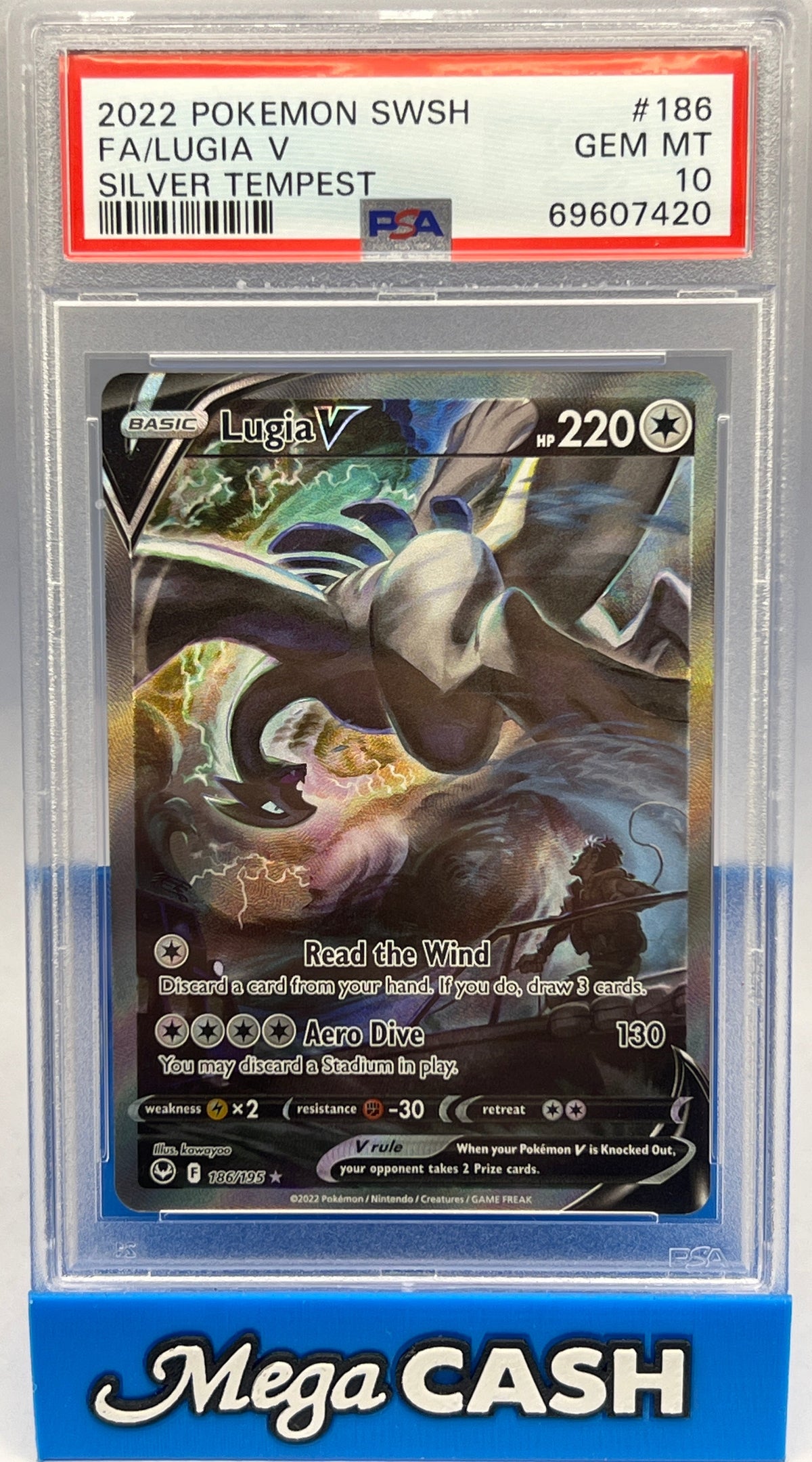 Pokemon - PSA 10 Lugia V 186/195 Silver Tempest