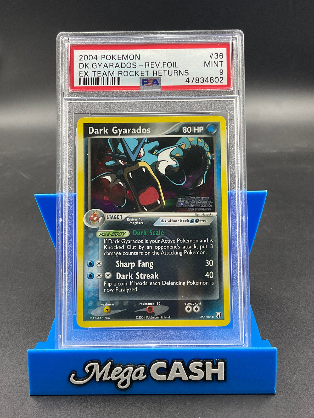 PSA 9 Dark Gyarados Rev Holo 36/109 Ex Team Rocket Returns
