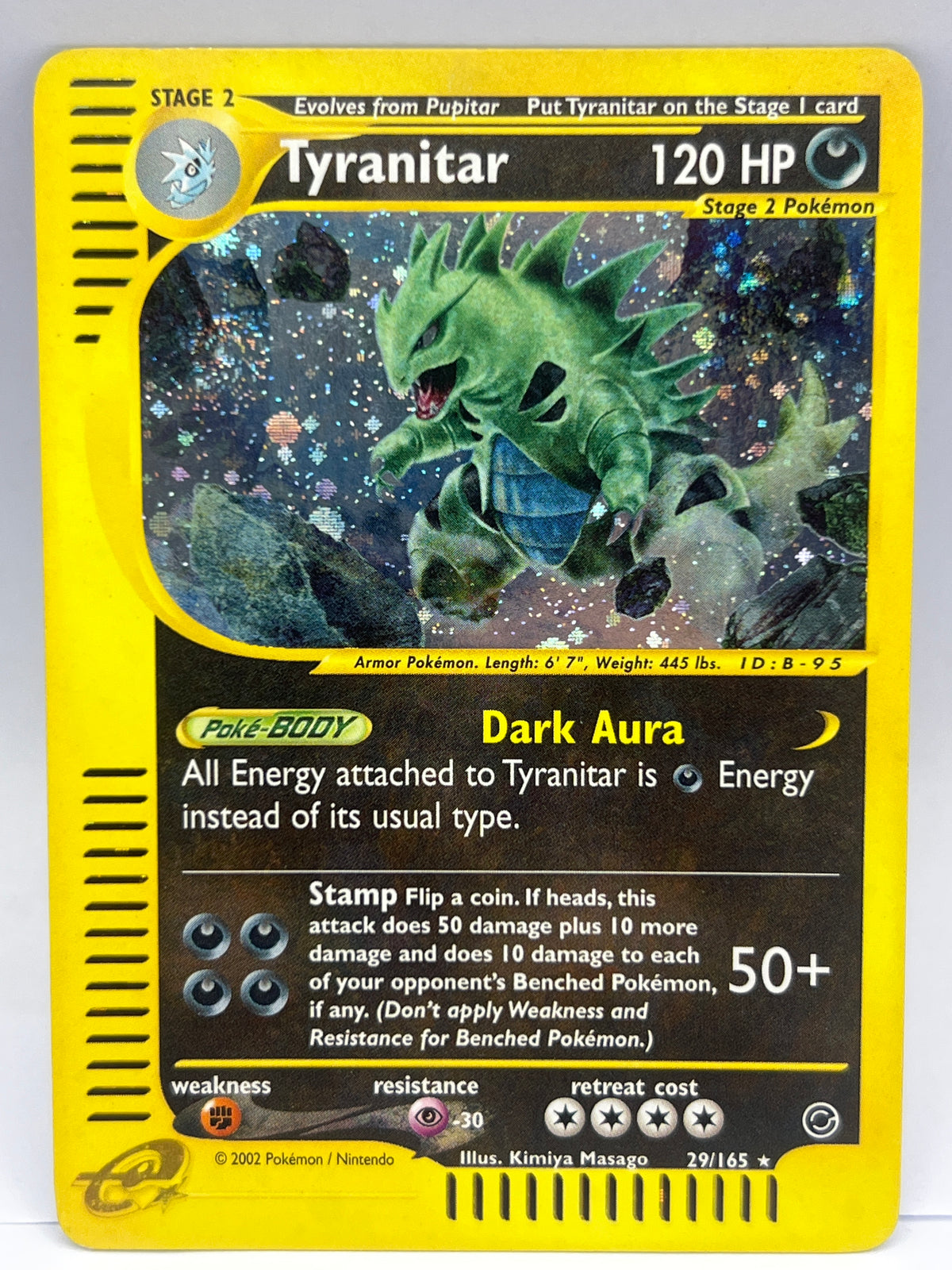 Pokémon - Tyranitar Holo 29/165 Expedition With Swirl