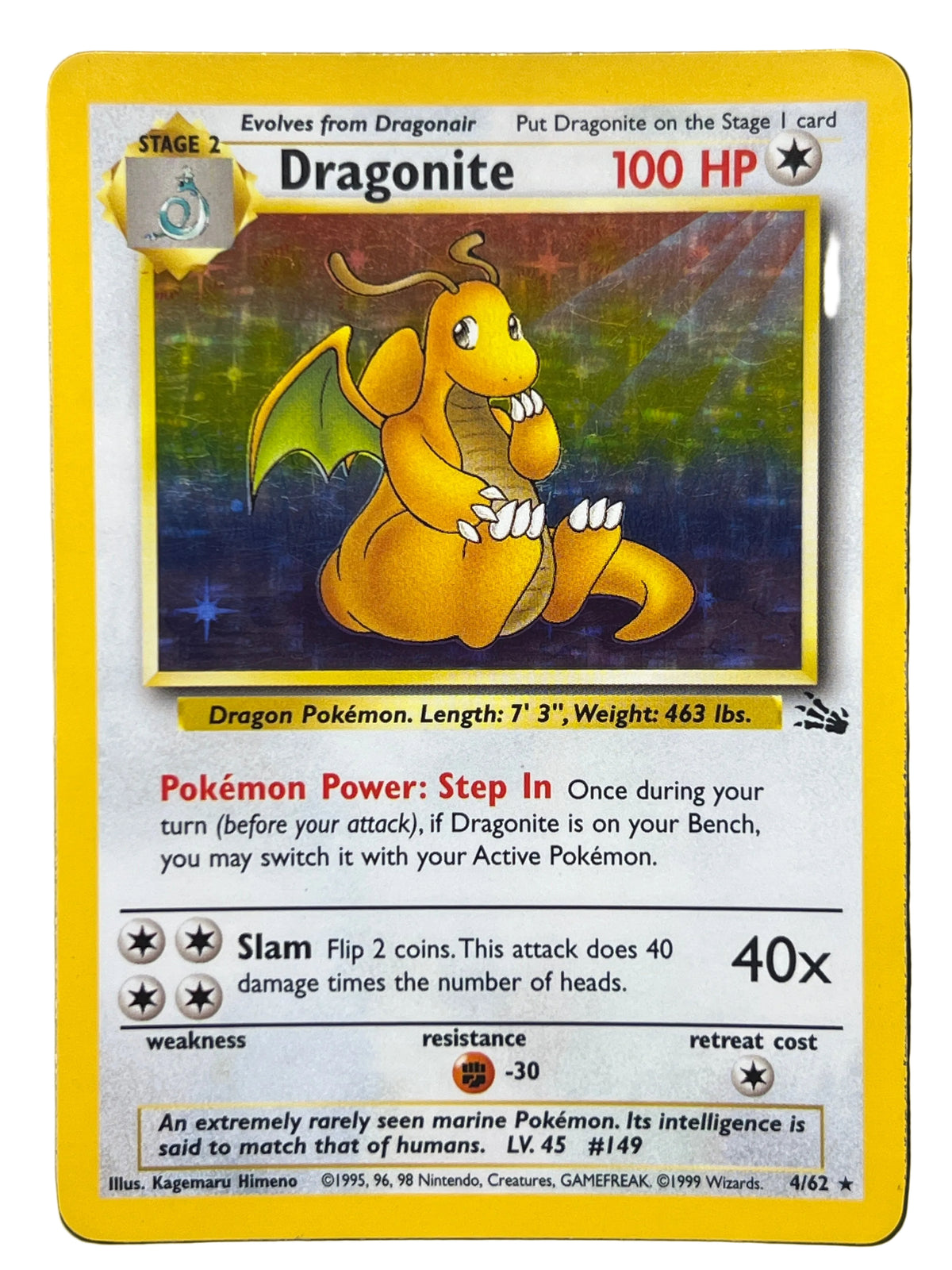 Pokemon - Dragonite Holo 4/62 Fossil