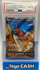 Pokémon - PSA 10 Galarian Zapdos V 174/198 Chilling Reign