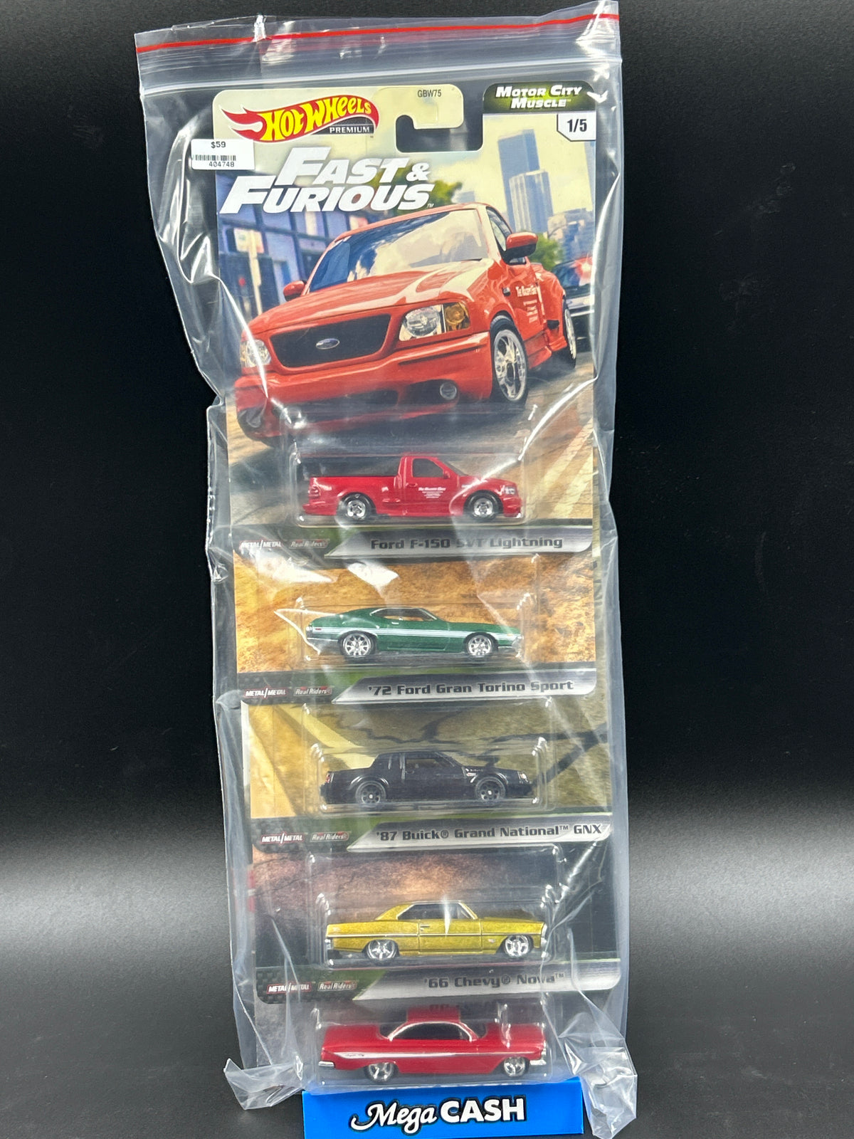 Hot Wheels Premium - Fast and Furious Motor City Muscle Pack 1-5
