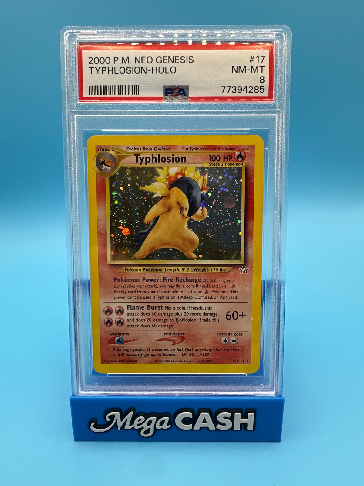 Pokémon 2000 Typhlosion Holo Neo Genesis - PSA NM-MT 8