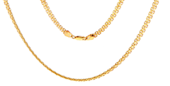 18ct Yellow Gold Byzantine Interlocking Chain Necklace