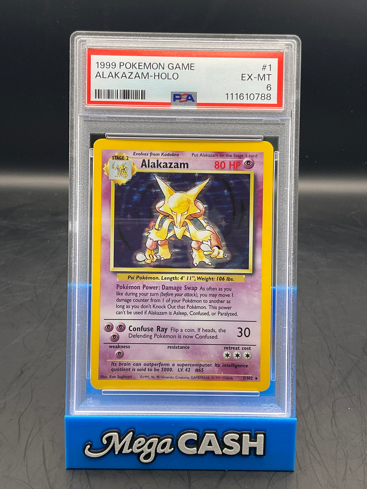 PSA 6 ALAKAZAM HOLO 1/102