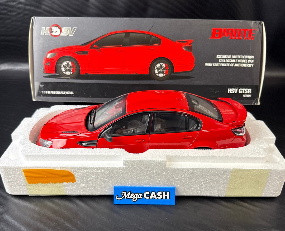 Biante 1:18 Scale Die Cast Alloy HSV GTSR Heron Model Car - Red