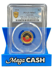 2021 PCGS MS67 50th Anniversary Aboriginal Flag $2 Coin