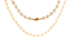 Classic Pearl Strand Necklace with 9ct Gold Ball Clasp - Valued at $1,800!