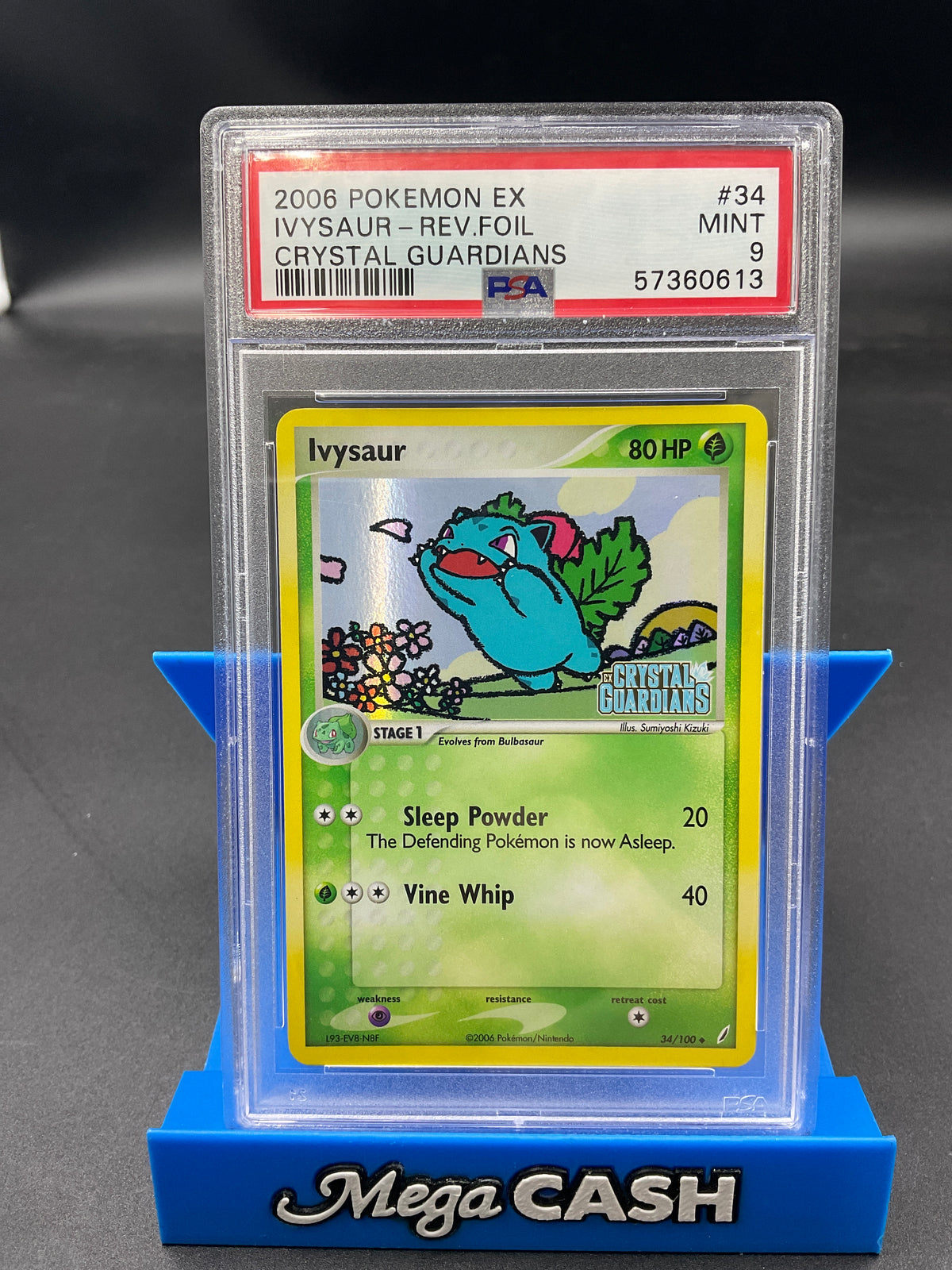 PSA 9 Ivysaur Rev Holo 34/100 Ex Crystal Guardians
