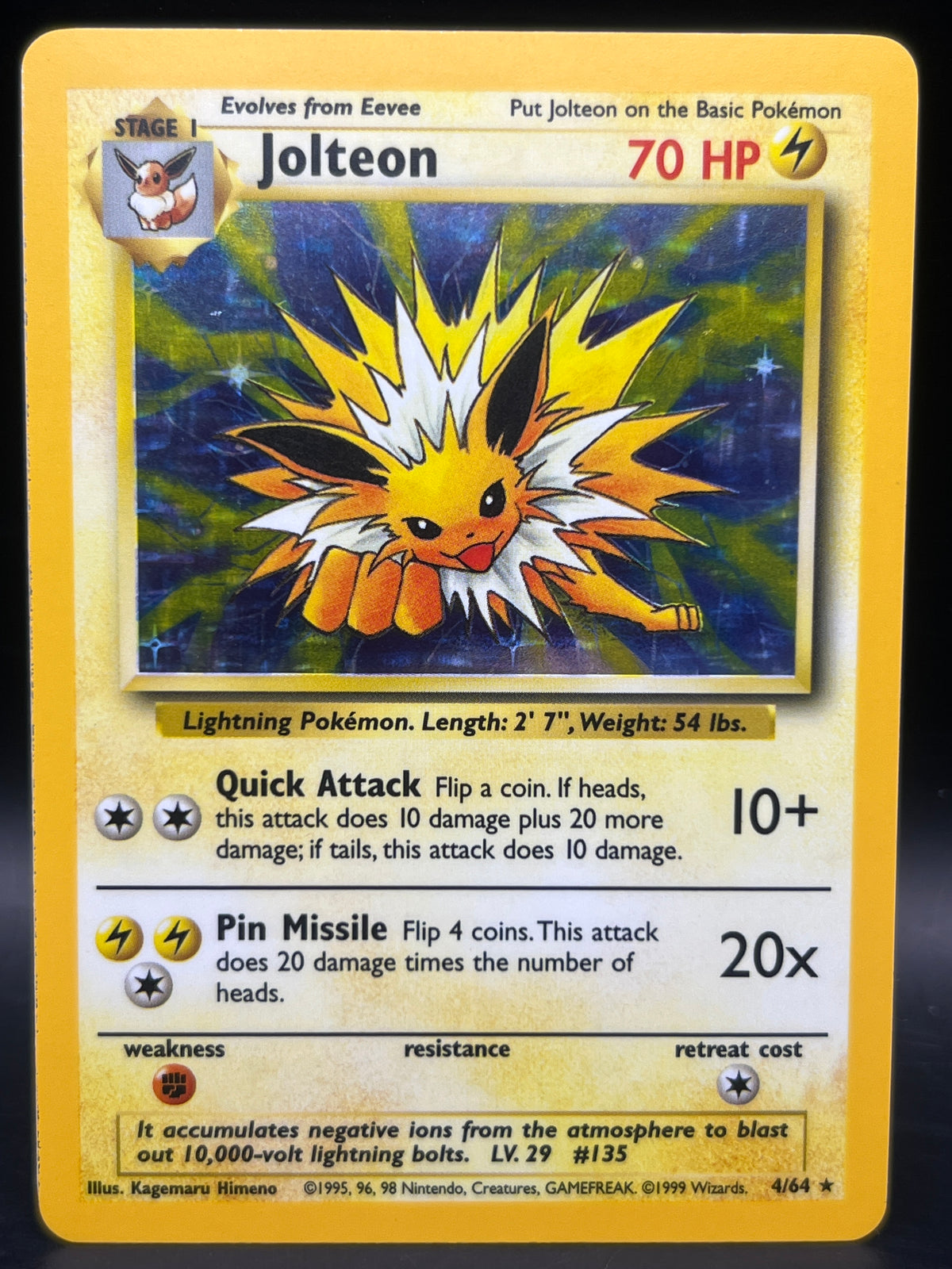Jolteon Holo 4/64 Jungle No Symbol￼