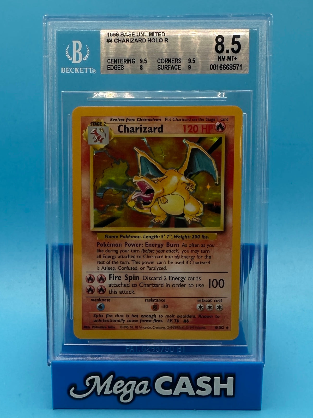 BGS 8.5 Unlimited Charizard holo